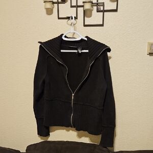 Axcess Black Zippered Cardigan Sweater